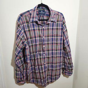 American Living - Plaid Button Down Shirt - Blue, Red, Green - XL